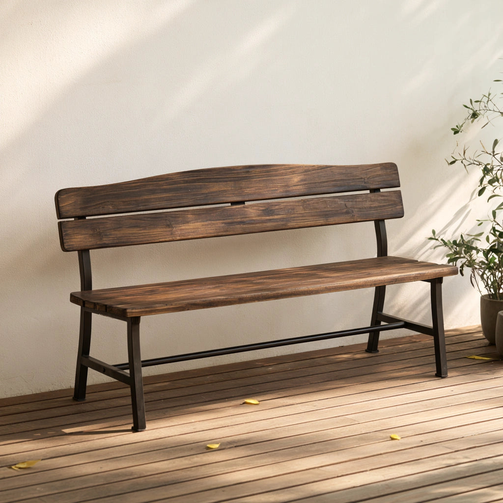 Panca decorativa in legno, colore marrone chiaro