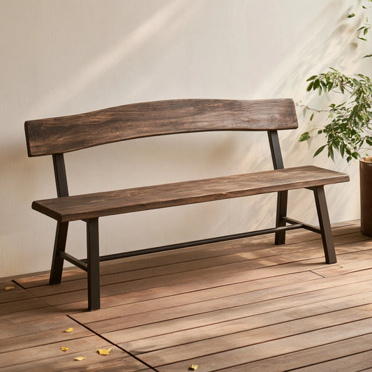 Panca decorativa in legno, colore marrone chiaro