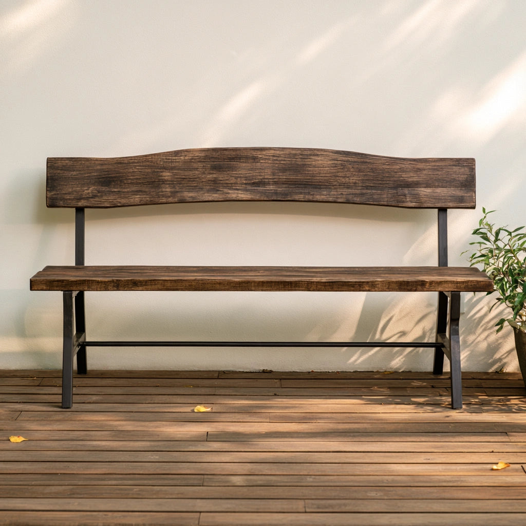Panca decorativa in legno, colore marrone chiaro