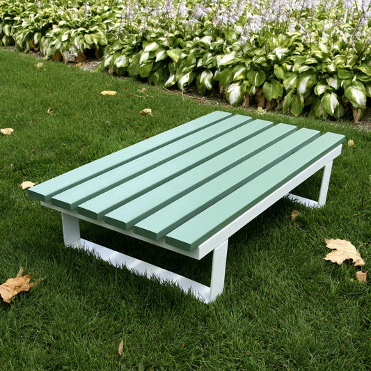 Panca decorativa in metallo, colore bianco