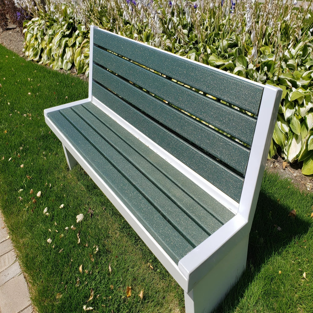 Panca decorativa in metallo, colore bianco