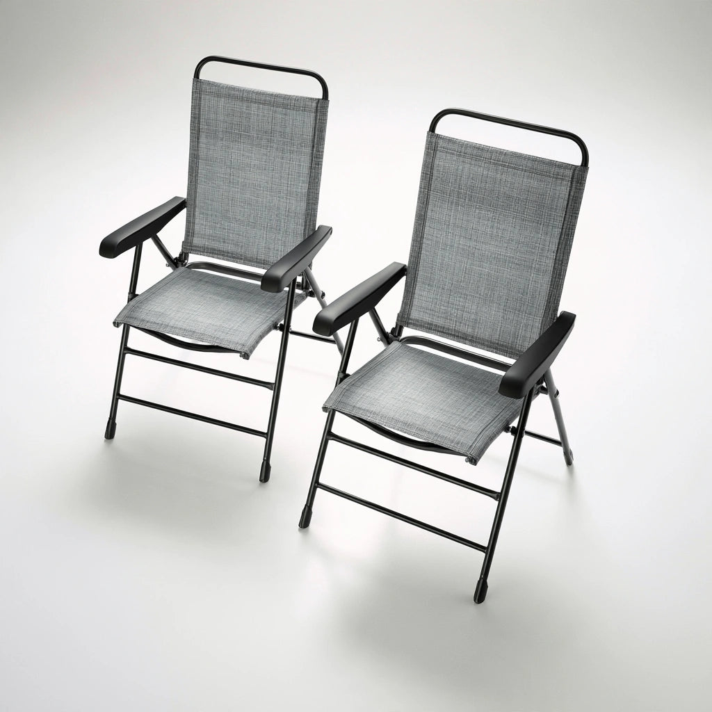 Set di sedie pieghevoli, colore grigio